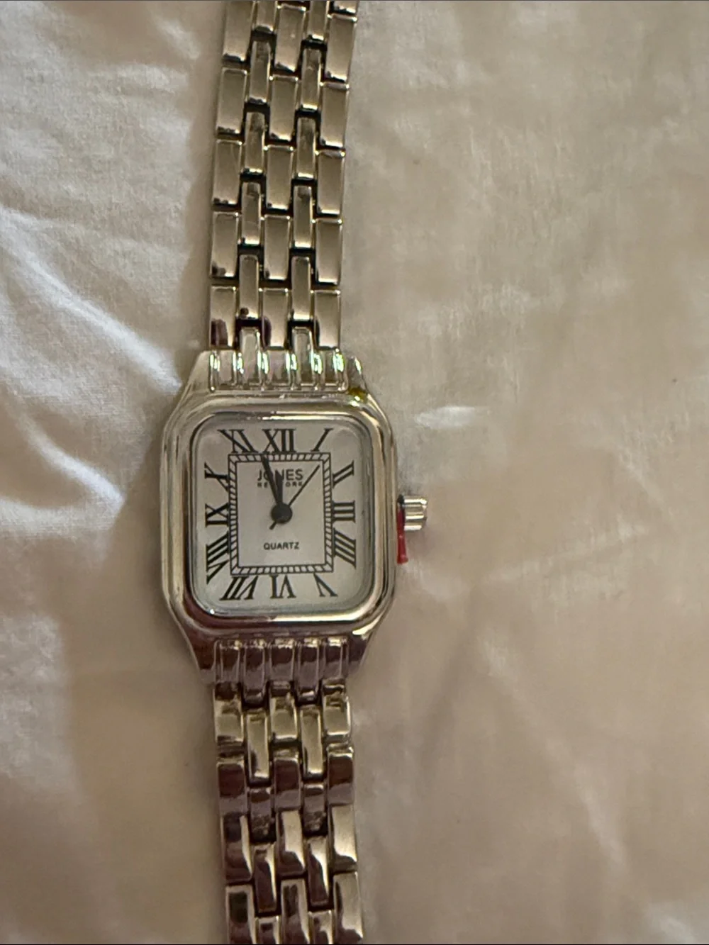 Jones New York Silver-Tone Women's Bracelet Watch with White Dial